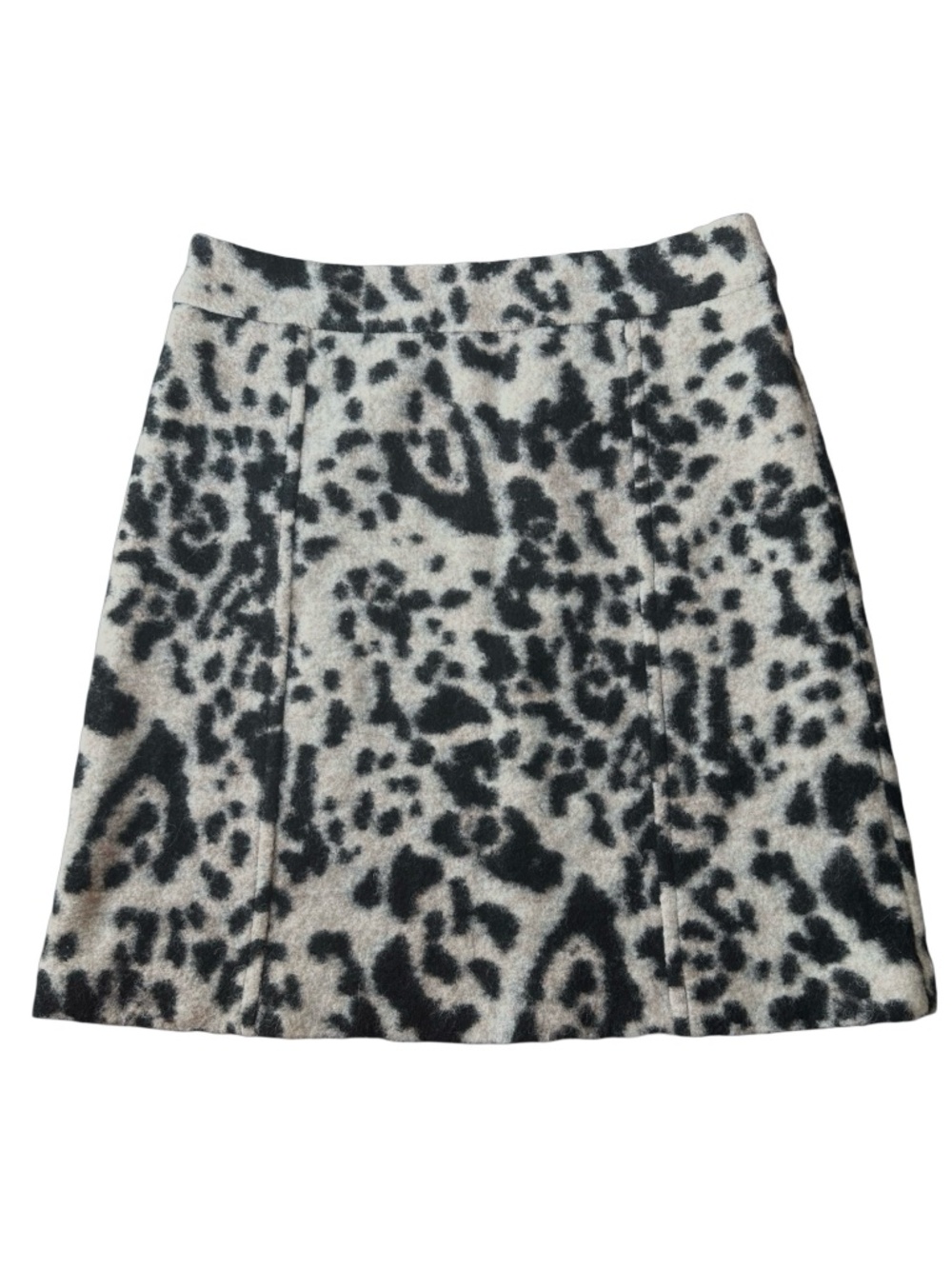 ANN TAYLOR Women’s Felted Wool Blend Skirt Size 6 Animal Print